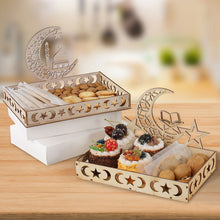 Load image into Gallery viewer, Wooden Ramadan Eid Mubarak Food Tray for Home Cake Display Islam Muslim Eid Al Adha Party Supplies Ramadan Kareem Eid Gifts
