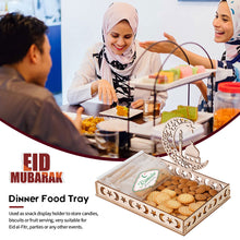 Load image into Gallery viewer, Wooden Ramadan Eid Mubarak Food Tray for Home Cake Display Islam Muslim Eid Al Adha Party Supplies Ramadan Kareem Eid Gifts
