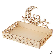 Load image into Gallery viewer, Wooden Ramadan Eid Mubarak Food Tray for Home Cake Display Islam Muslim Eid Al Adha Party Supplies Ramadan Kareem Eid Gifts
