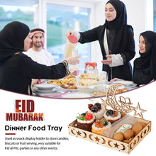 Load image into Gallery viewer, Wooden Ramadan Eid Mubarak Food Tray for Home Cake Display Islam Muslim Eid Al Adha Party Supplies Ramadan Kareem Eid Gifts
