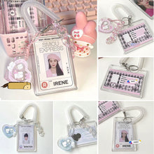 Load image into Gallery viewer, 3inch Kpop Photocard Holder Acrylic Credit ID Bank Card Photo Display Holder Bus Subway Card Protective Case Pendant Gift
