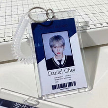 Load image into Gallery viewer, 3inch Kpop Photocard Holder Acrylic Credit ID Bank Card Photo Display Holder Bus Subway Card Protective Case Pendant Gift
