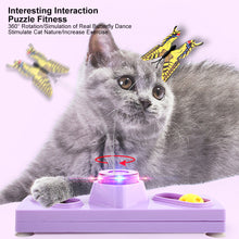 Load image into Gallery viewer, Automatic Electric Rotating Cat Toy with Bell Ball Colorful Butterfly Shape Plastic Funny Pet Kitten Interactive Training Toys
