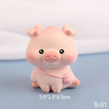 Load image into Gallery viewer, Lovely Lulu Piggy Mini Toy Pink Pig Toys Cute Piggy Statue Doll Micro Landscape Kawaii Desk Car Interior Accessories Home Decoration Kids Gift

