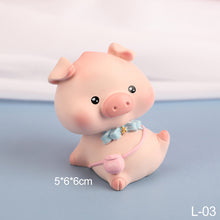 Load image into Gallery viewer, Lovely Lulu Piggy Mini Toy Pink Pig Toys Cute Piggy Statue Doll Micro Landscape Kawaii Desk Car Interior Accessories Home Decoration Kids Gift

