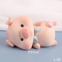 Load image into Gallery viewer, Lovely Lulu Piggy Mini Toy Pink Pig Toys Cute Piggy Statue Doll Micro Landscape Kawaii Desk Car Interior Accessories Home Decoration Kids Gift
