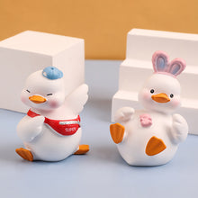 Load image into Gallery viewer, Lovely MOMO Duck Mini Toy Cute Duck Statue Doll Micro Landscape Kawaii Desk Car Interior Accessories Home Decoration Kids Gift
