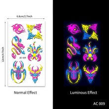 Load image into Gallery viewer, Creative Fluorescent Arm Face Tattoo Stickers Waterproof Club Party Geometric Dragon Rose Luminous Arm Tattoo Stickers
