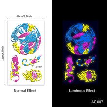 Load image into Gallery viewer, Creative Fluorescent Arm Face Tattoo Stickers Waterproof Club Party Geometric Dragon Rose Luminous Arm Tattoo Stickers
