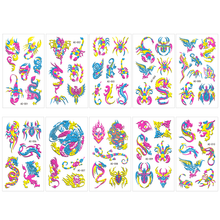 Load image into Gallery viewer, Creative Fluorescent Arm Face Tattoo Stickers Waterproof Club Party Geometric Dragon Rose Luminous Arm Tattoo Stickers
