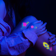 Load image into Gallery viewer, Creative Fluorescent Arm Face Tattoo Stickers Waterproof Club Party Geometric Dragon Rose Luminous Arm Tattoo Stickers

