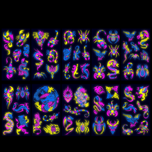 Load image into Gallery viewer, Creative Fluorescent Arm Face Tattoo Stickers Waterproof Club Party Geometric Dragon Rose Luminous Arm Tattoo Stickers
