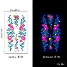 Load image into Gallery viewer, Creative Fluorescent Arm Face Tattoo Stickers Waterproof Club Party Geometric Dragon Rose Luminous Arm Tattoo Stickers
