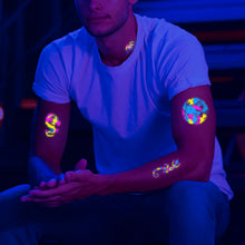 Load image into Gallery viewer, Creative Fluorescent Arm Face Tattoo Stickers Waterproof Club Party Geometric Dragon Rose Luminous Arm Tattoo Stickers
