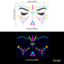 Load image into Gallery viewer, Creative Fluorescent Arm Face Tattoo Stickers Waterproof Music Festival Geometric butterfly Luminous Arm Tattoo Stickers
