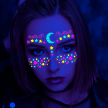 Load image into Gallery viewer, Creative Fluorescent Arm Face Tattoo Stickers Waterproof Music Festival Geometric butterfly Luminous Arm Tattoo Stickers
