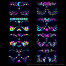 Load image into Gallery viewer, Creative Fluorescent Arm Face Tattoo Stickers Waterproof Music Festival Geometric butterfly Luminous Arm Tattoo Stickers
