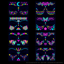 Load image into Gallery viewer, Creative Fluorescent Arm Face Tattoo Stickers Waterproof Music Festival Geometric butterfly Luminous Arm Tattoo Stickers
