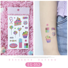 Load image into Gallery viewer, Cute Cartoon Glitter Tattoo Sticker Kids Temporary Tattoo Sticker Girls Waterproof Princess Bear Colorful Tattoo Stickers
