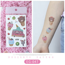 Load image into Gallery viewer, Cute Cartoon Glitter Tattoo Sticker Kids Temporary Tattoo Sticker Girls Waterproof Princess Bear Colorful Tattoo Stickers
