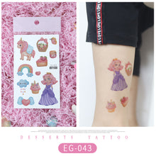 Load image into Gallery viewer, Cute Cartoon Glitter Tattoo Sticker Kids Temporary Tattoo Sticker Girls Waterproof Princess Bear Colorful Tattoo Stickers
