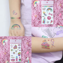 Load image into Gallery viewer, Cute Cartoon Glitter Tattoo Sticker Kids Temporary Tattoo Sticker Girls Waterproof Princess Bear Colorful Tattoo Stickers
