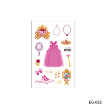 Load image into Gallery viewer, Cute Cartoon Princess Glitter Tattoo Sticker Kids Temporary Tattoo Sticker Girls Waterproof Party Glitter Tattoo Sticker

