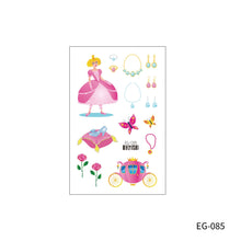 Load image into Gallery viewer, Cute Cartoon Princess Glitter Tattoo Sticker Kids Temporary Tattoo Sticker Girls Waterproof Party Glitter Tattoo Sticker
