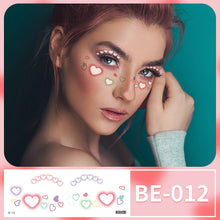 Load image into Gallery viewer, Waterproof Face Tattoo Stickers Heart Freckles Carnival Party Makeup Music Festival Disposable Color Makeup Face Tattoo Stickers

