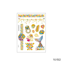 Load image into Gallery viewer, Waterproof and Sweat-proof Gradient Laser Mermaid Tattoo Sticker Cute Cartoon Mermaid Shell Children's Tattoo Sticker
