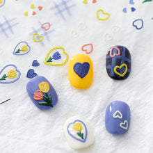 Load image into Gallery viewer, 5D Relief Nail Sticker Creative Tulips Light and Thin Fashion Transparent Nail Enhancement Sticker Back Glue Nail Sticker
