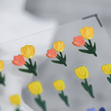 Load image into Gallery viewer, 5D Relief Nail Sticker Creative Tulips Light and Thin Fashion Transparent Nail Enhancement Sticker Back Glue Nail Sticker
