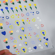 Load image into Gallery viewer, 5D Relief Nail Sticker Creative Tulips Light and Thin Fashion Transparent Nail Enhancement Sticker Back Glue Nail Sticker

