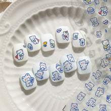 Load image into Gallery viewer, Transparent Relief Nail Sticker Creative Bear Light and Thin Fashion Nail Enhancement Sticker Back Glue Nail Sticker
