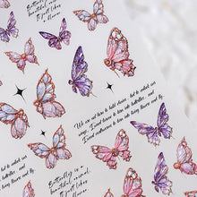 Load image into Gallery viewer, Transparent Relief Nail Sticker Creative Peach Butterfly Light and Thin Fashion Nail Enhancement Sticker Back Glue Nail Sticker
