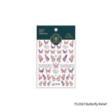 Load image into Gallery viewer, Transparent Relief Nail Sticker Creative Peach Butterfly Light and Thin Fashion Nail Enhancement Sticker Back Glue Nail Sticker
