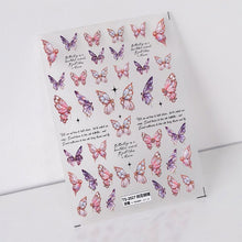 Load image into Gallery viewer, Transparent Relief Nail Sticker Creative Peach Butterfly Light and Thin Fashion Nail Enhancement Sticker Back Glue Nail Sticker
