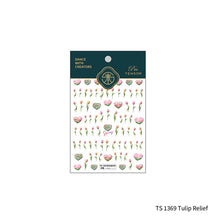 Load image into Gallery viewer, Relief and Planar Nail Sticker Spring Tulip Flower Field Light and Thin Fashion Nail Enhancement Sticker Back Glue Nail Sticker
