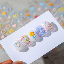 Load image into Gallery viewer, Cute Bear Flower Nail Sticker Relief and Planar Light and Thin Fashion Nail Enhancement Sticker Back Glue Nail Sticker
