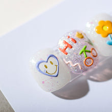 Load image into Gallery viewer, Cute Bear Flower Nail Sticker Relief and Planar Light and Thin Fashion Nail Enhancement Sticker Back Glue Nail Sticker
