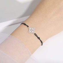 Load image into Gallery viewer, Celtic Knot Jade Thread Bracelet Hollowed-out Double-hole Stainless Steel Woven Red Rope Pendant Bracelet Women Couple's Jewelry
