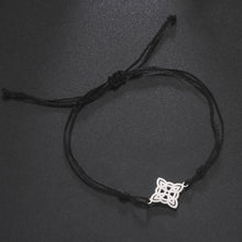 Load image into Gallery viewer, Celtic Knot Jade Thread Bracelet Hollowed-out Double-hole Stainless Steel Woven Red Rope Pendant Bracelet Women Couple's Jewelry
