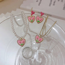 Load image into Gallery viewer, Tulip Necklace Earrings Flower Love Pearl Necklace Collarbone Chain Sweet Versatile Necklace Earrings Jewelry
