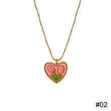 Load image into Gallery viewer, Tulip Necklace Earrings Flower Love Pearl Necklace Collarbone Chain Sweet Versatile Necklace Earrings Jewelry
