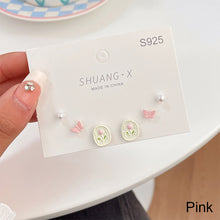 Load image into Gallery viewer, 6pcs/set Simple Niche Tulip Earrings Pink Blue Alloy Ear Studs Earrings Delicate Jewelry Accessories for Women
