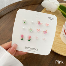 Load image into Gallery viewer, Exquisite Small Tulip Flower One-week Earring Set Temperamental Simple Ear Studs Alloy Earrings Jewelry for Women
