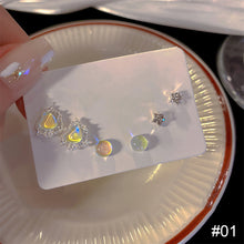 Load image into Gallery viewer, 6pcs/set Colorful Love Earrings Set Alloy Niche Ear Studs Temperamental Versatile Earrings Jewelry Accessories

