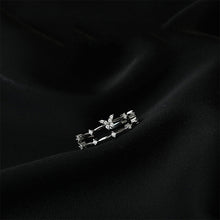 Load image into Gallery viewer, Butterfly Zircon Double Ring Fashion Versatile Opening Adjustable Ring Silver Alloy Ring Jewelry Accessory

