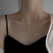 Load image into Gallery viewer, Heartbeat Pendant Necklace Niche Personalized Collarbone Chain Alloy Necklace Jewelry Accessory for Women
