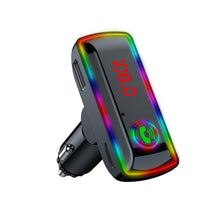 Load image into Gallery viewer, F11 Car Bluetooth 5.0 FM Transmitter Car Charger Fast Charging Card Bluetooth Player Receiver U Disk With Atmosphere Lamp
